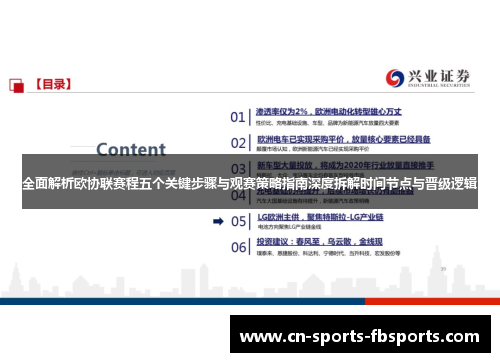 全面解析欧协联赛程五个关键步骤与观赛策略指南深度拆解时间节点与晋级逻辑 全面解析欧协联赛程五个关键步骤与观赛策略指南深度拆解时间节点与晋级逻辑